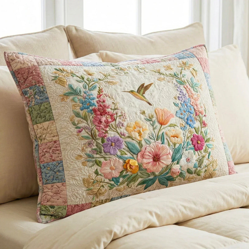Flower field design cushion cover
