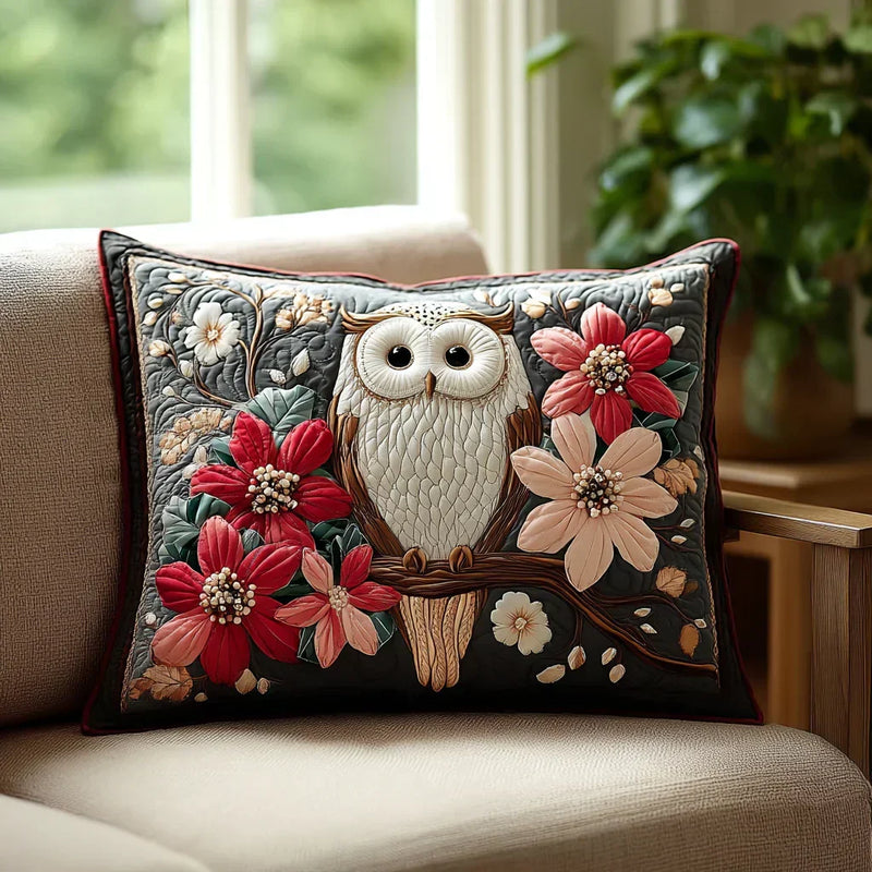 Quilted Cushion Cover - Owl's Whisper